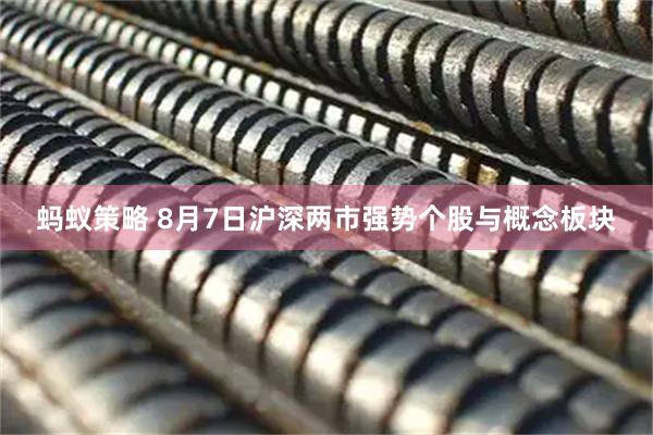 蚂蚁策略 8月7日沪深两市强势个股与概念板块